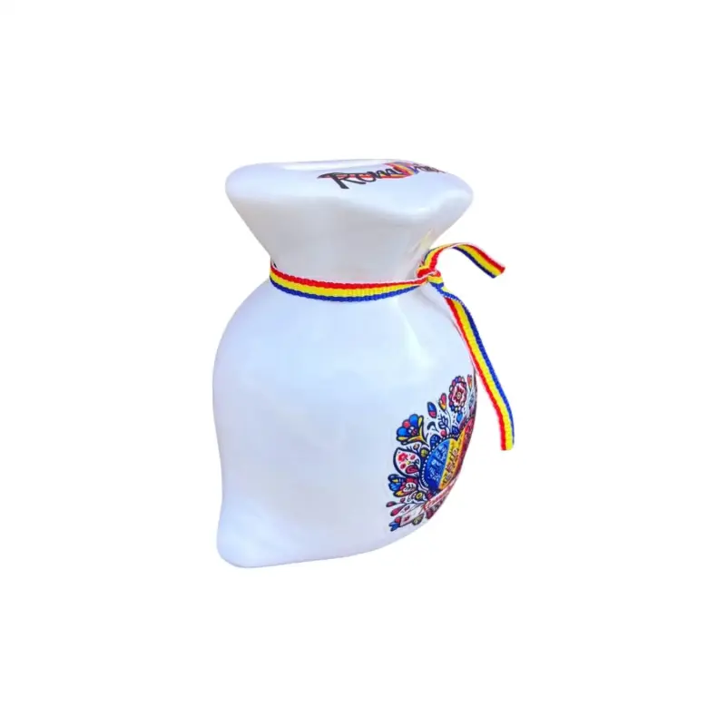 Inima romania, pusculita suvenir sac, model p49-5